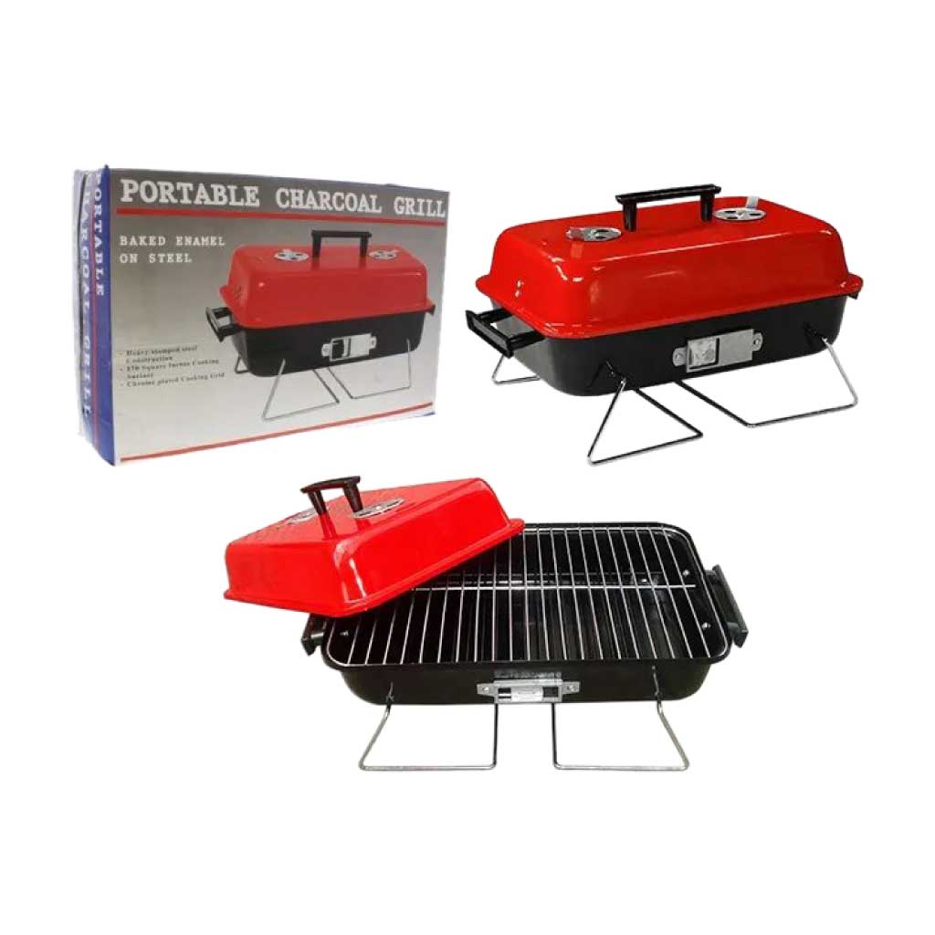Parrilla Portátil de Metal Color Roja