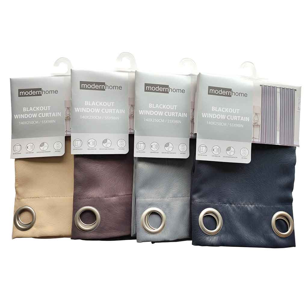 Cortina Blackout beige de poliéster sencillo