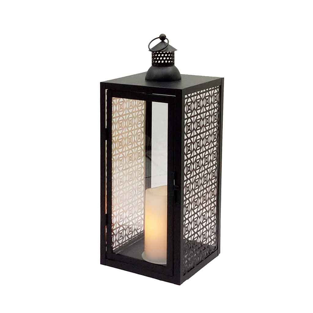 Farol decorativo negro 20X20X50CM