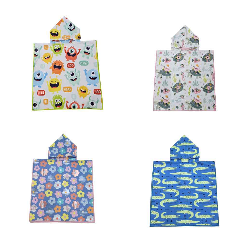 Poncho Para Niños Estampado Surtido 60X120Cm