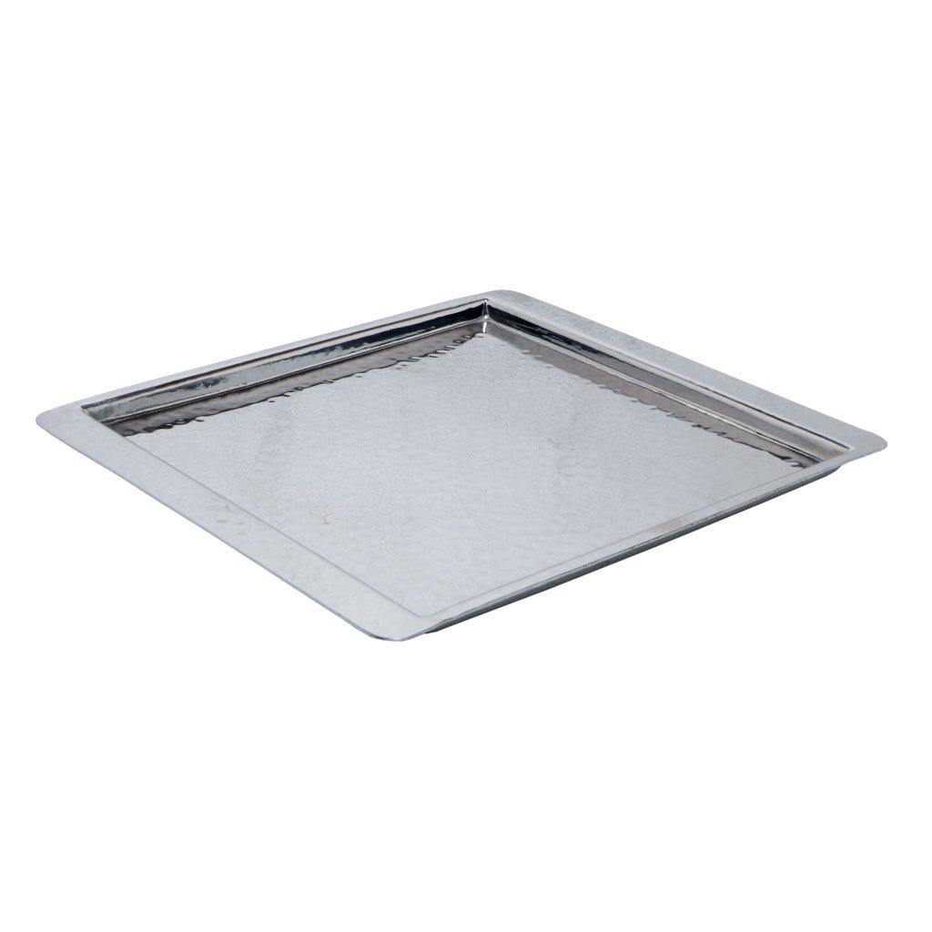 BANDEJA PARA SERVIR CUADRADA DE ACERO INOXIDABLE 29X26X2CM