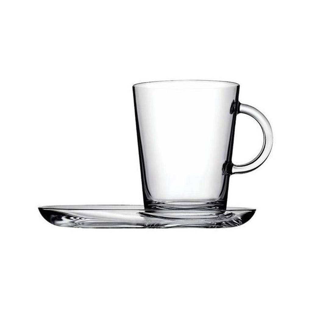 Set De 2 Tazas Y Con Plato Tribeca Pasabahce
