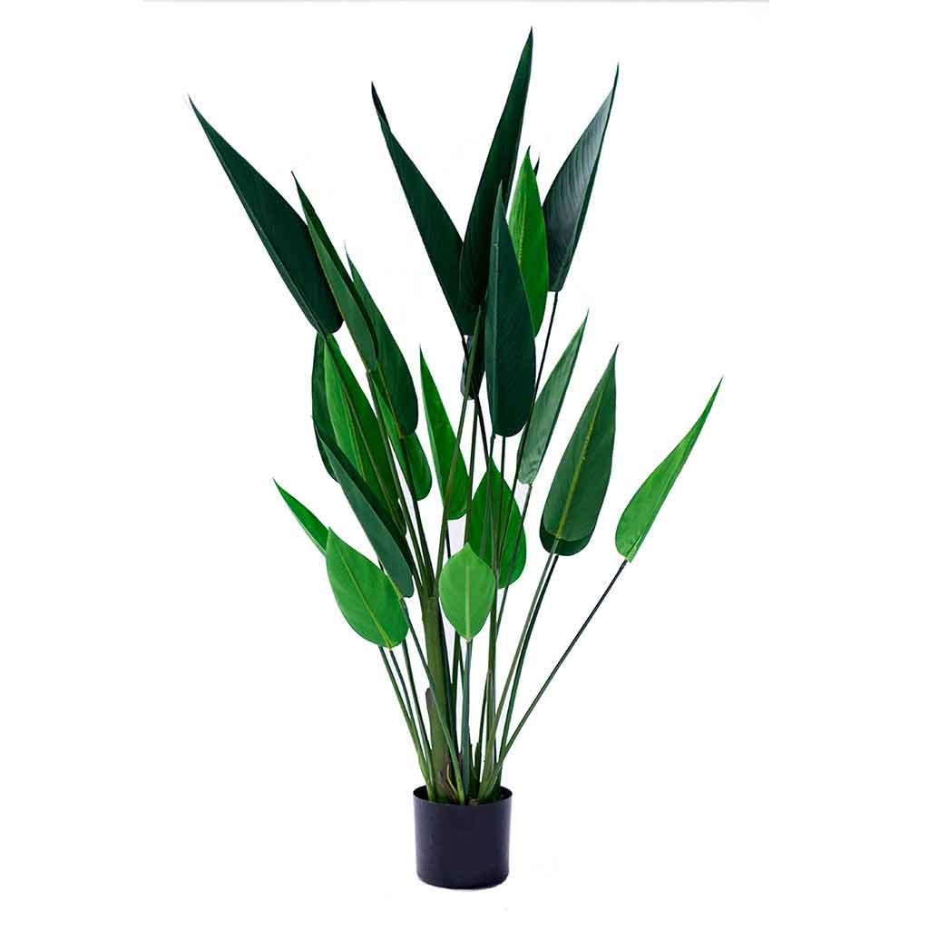 Planta artificial de hojas de ave de paraíso en maceta 1.2M