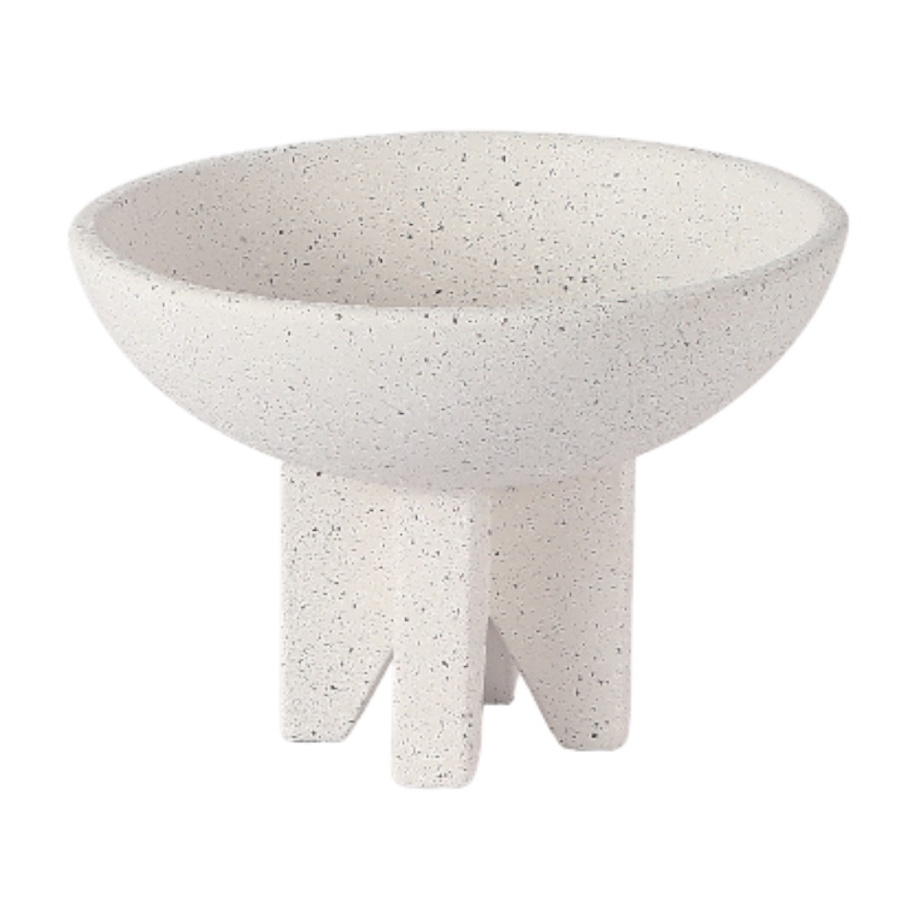 Bowl Decorativo Blanco Con Base 18x12cm