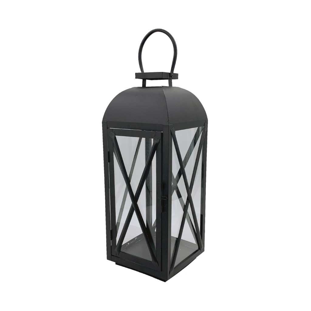 Farol decorativo negro 18x18x46