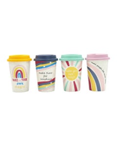 Taza De Viaje Con Tapa Con Diseño Surtidos Coloridos 420Ml