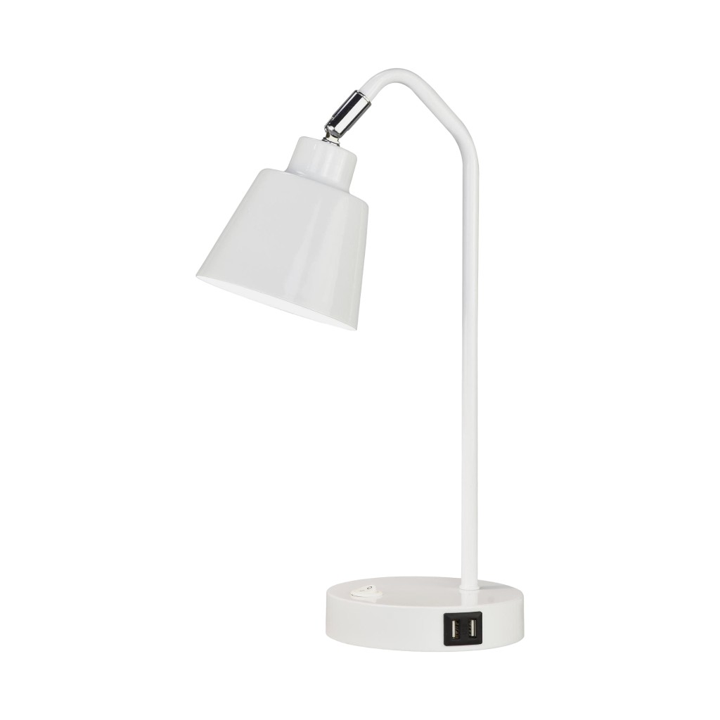 Lámpara Blanca De Mesa 19.5X14X40.5Cm