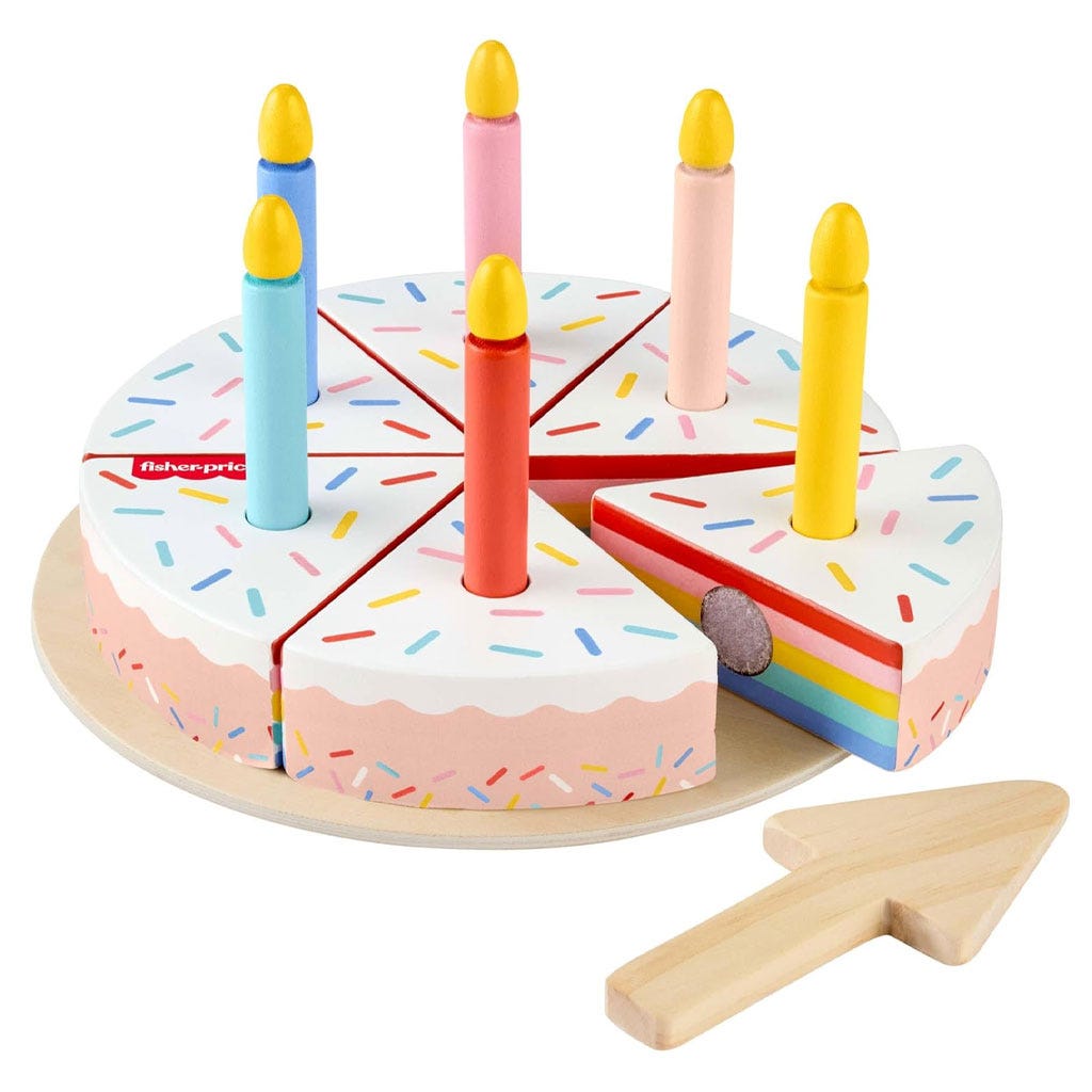 Fisher-Price Pastel Cumpleaños De Madera 14Pzs