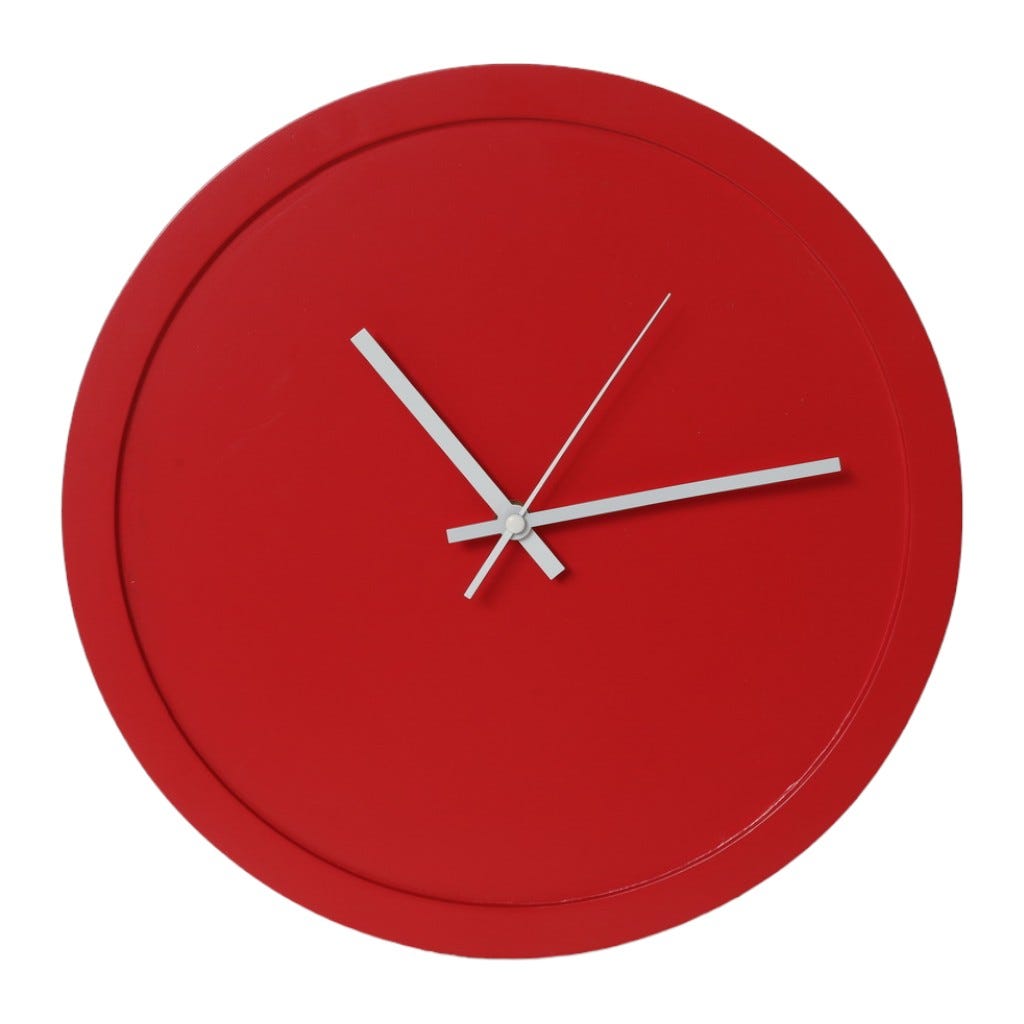 Reloj Rojo De Pared 33x4cm