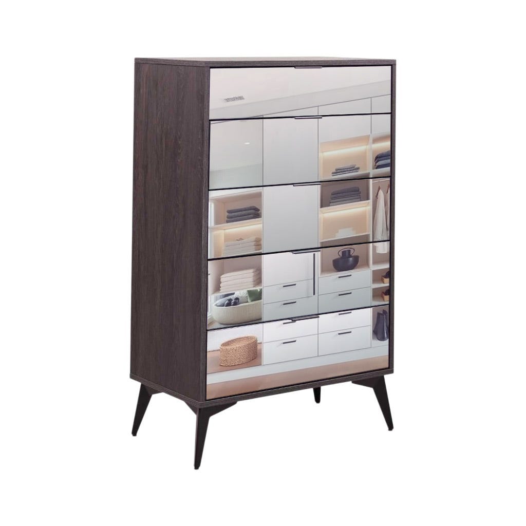 Cómoda Ronella Con Cajones Frontal De Espejo 72X39X114Cm