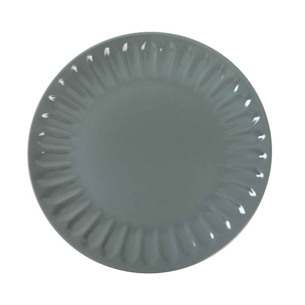 Plato De Cerámica Color Gris 27cm