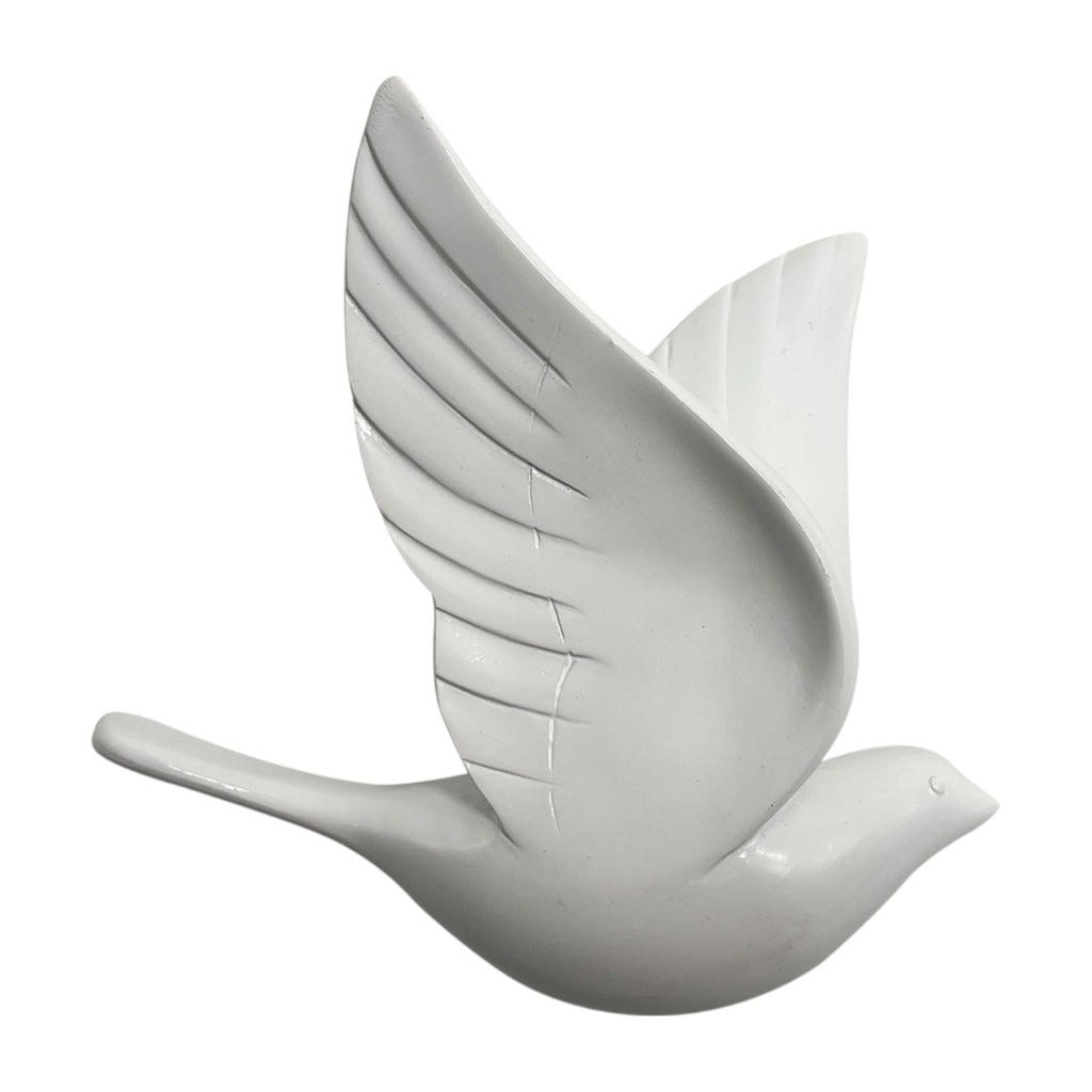 Figura Decorativa De Paloma 16x6x15cm