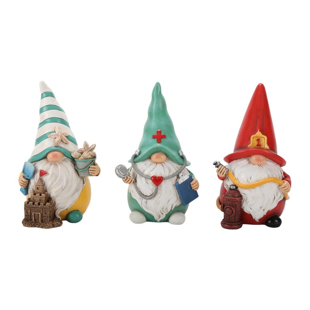 Figura Decorativa De Gnomo Oficio De Gorro Puntiagudo 15Cm Surtida
