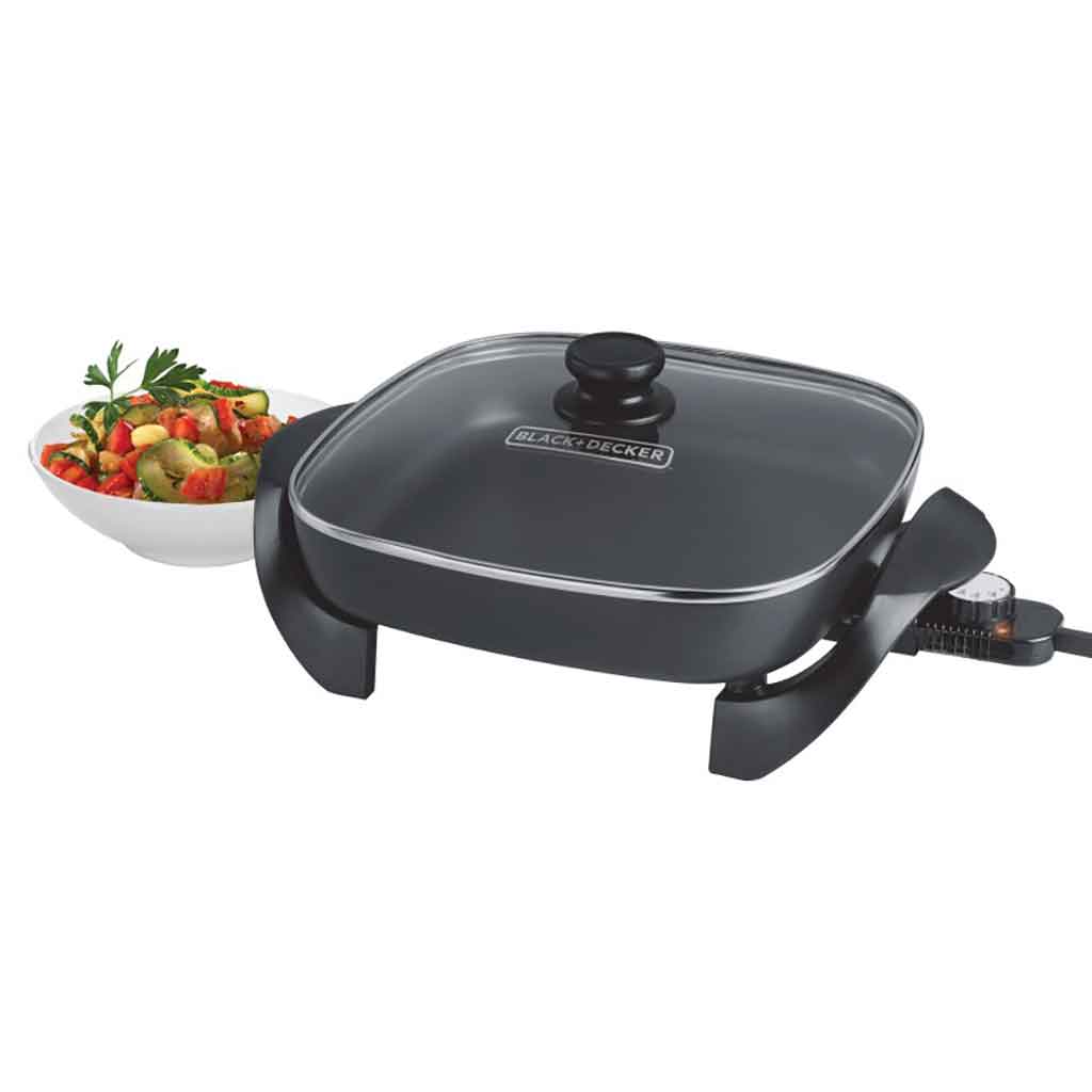 Sartén con tapa eléctrico negro Black and Decker