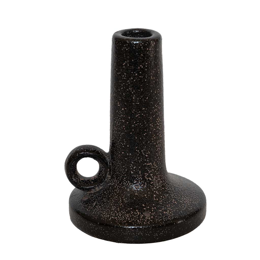 Candelabro Negro De Cerámica 11x15.5cm