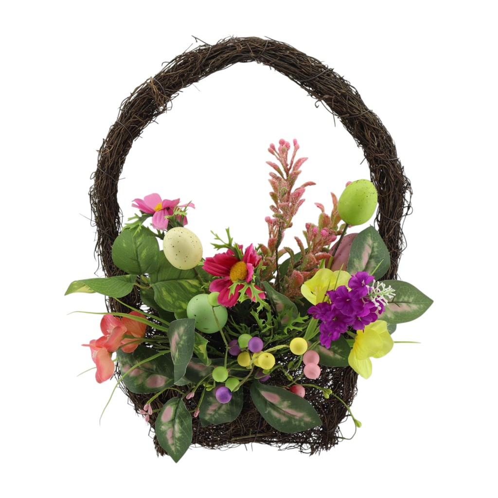 Canasta De Flores Mixtas De Pared 40Cm