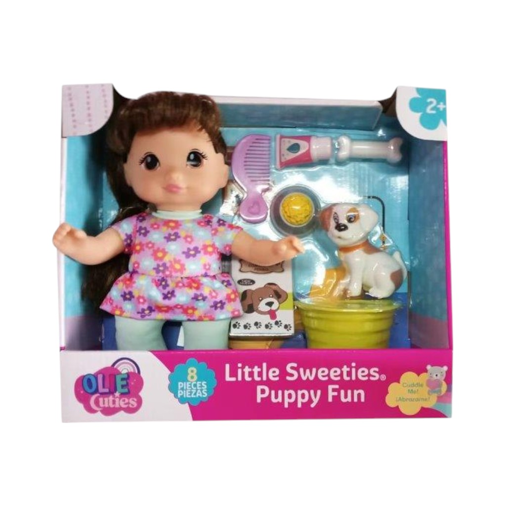 Muñeca Con Perrito Y Accesorios 25Cm