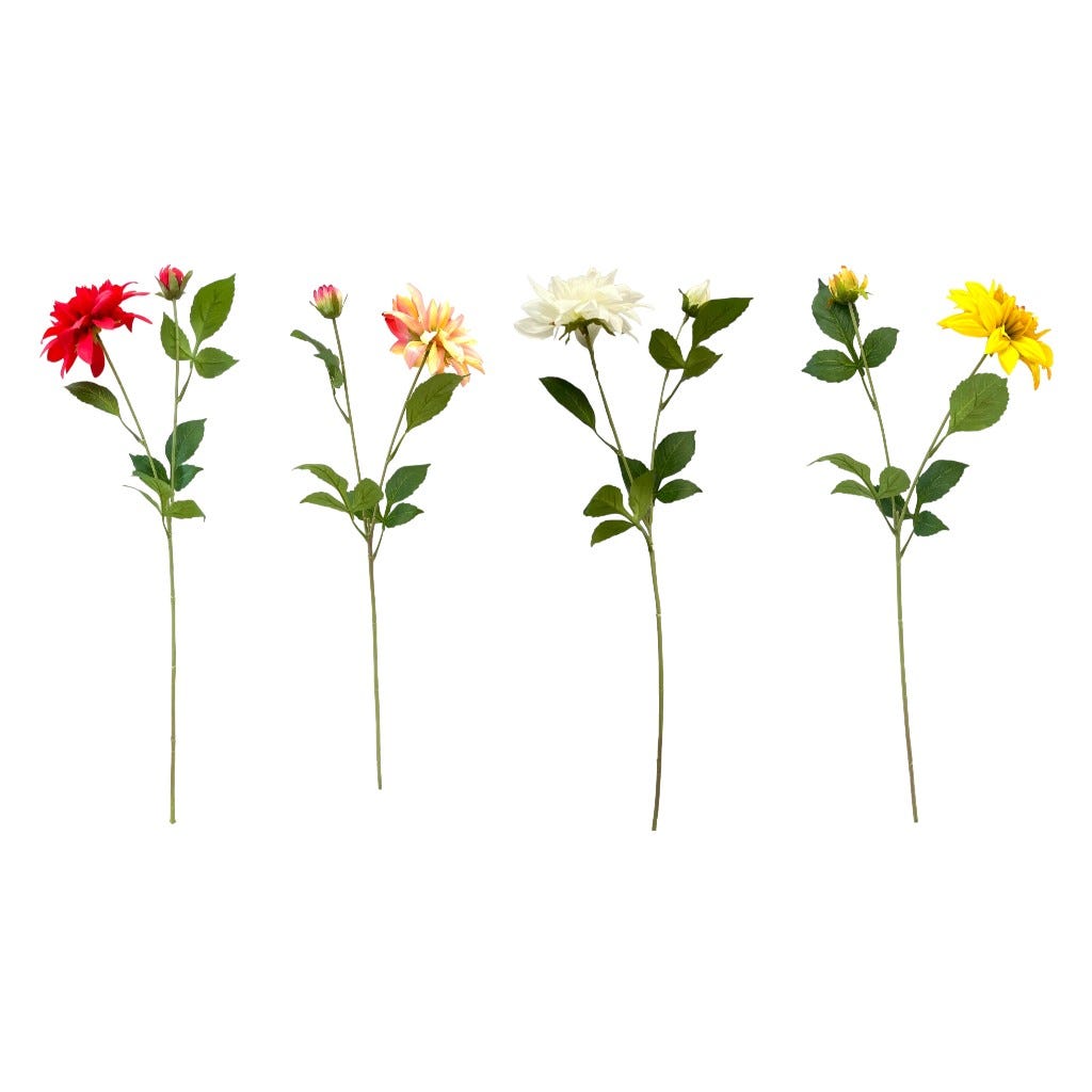 Rama De 2 Flores De Dalia Colores Surtidos 74Cm