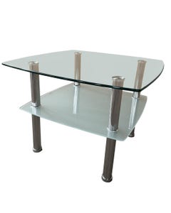 Mesa Auxiliar De Vidrio Chico 60X60X45Cm