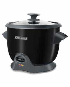 Olla arrocera negra de 20 tazas Black and Decker