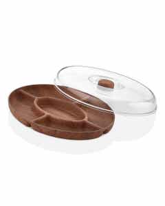 Bandeja De Servir Redonda Con Compartimientos 30X23X3Cm