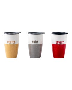 Taza Con Tapa Con Diseño Surtidos 320Ml