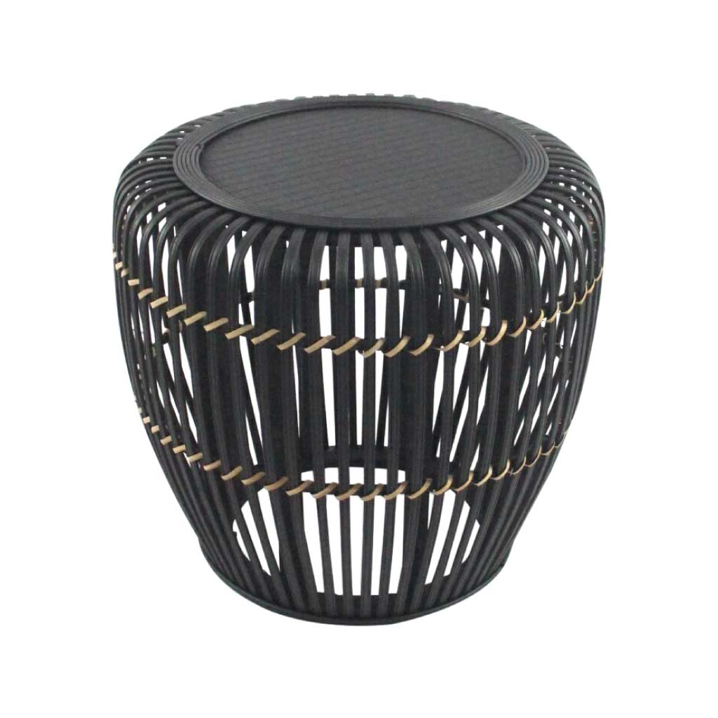Mesa Auxiliar Ratán Negra 44.5X40Cm