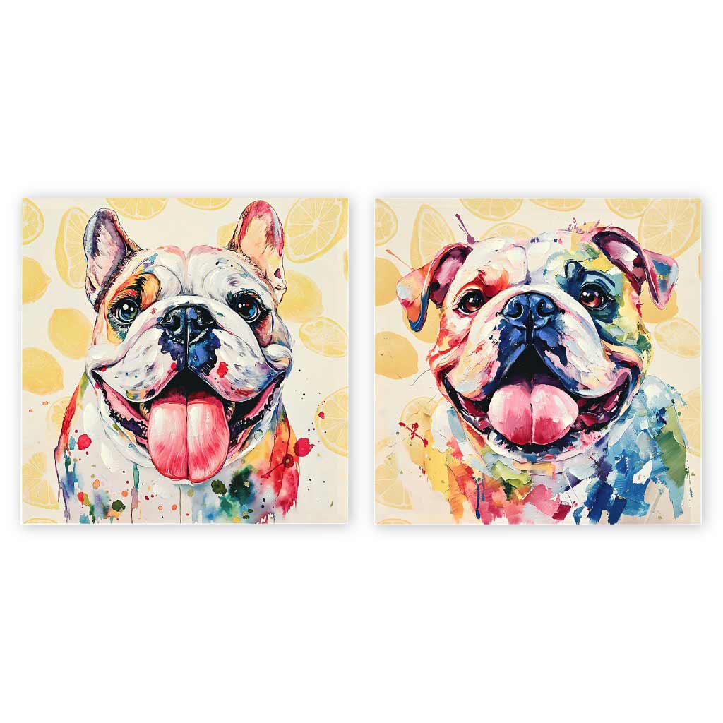 Cuadro De Perros Estilo Acuarela Surtido 60X2.5X60Cm
