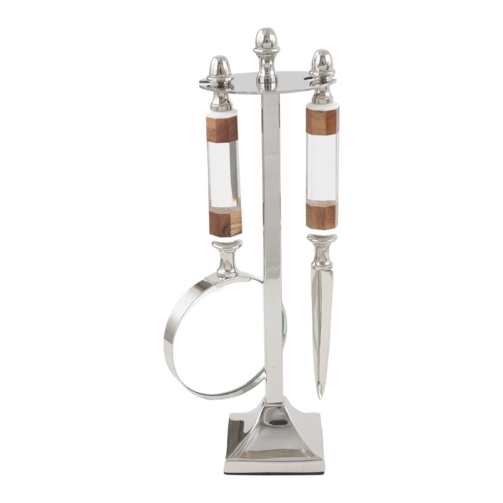 Set De Soporte Para Lupa Y Abrecartas 7X7.5X23Cm