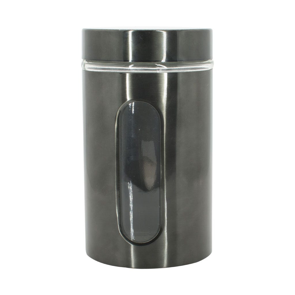 Recipiente mediano de metal plateado