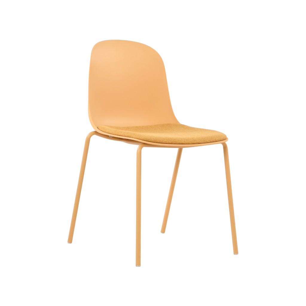 Silla De Comedor Sharon Con Cojín Amarillo