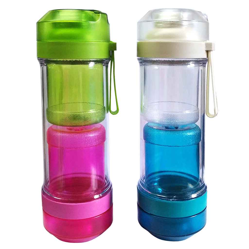Botella De Agua Deportiva Con Doble Apertura 400ML Surtidos