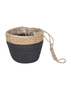 Macetero Decorativo De Color Negro 22x18cm