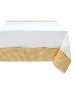 Mantel Blanco Con Franjas Amarillas 140X230Cm