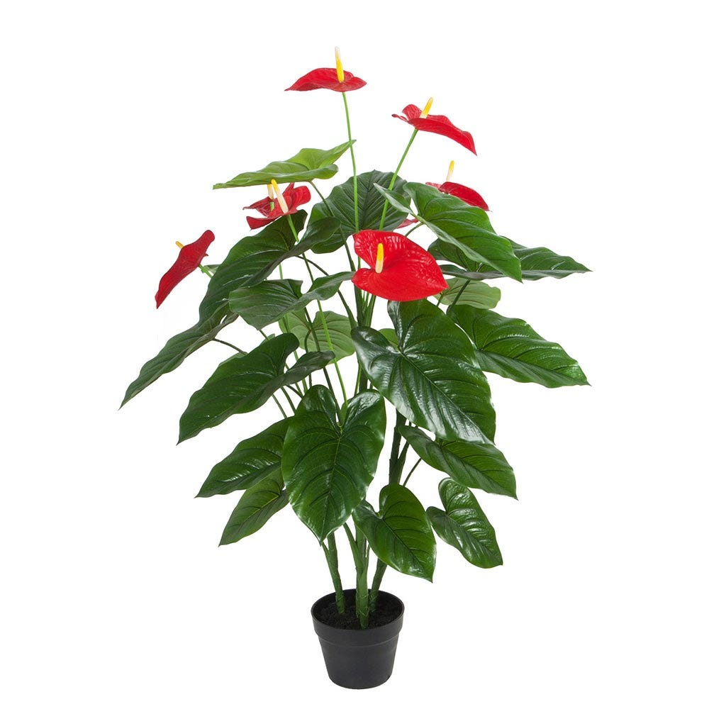 Planta artificial de anthurium en maceta 1.2M