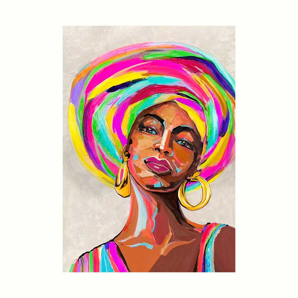 Cuadro Canvas Con Modelo De Mujer Con Totuma 70x100x3.5cm