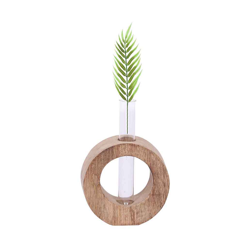 Florero De Mesa De Madera 14x13x4cm