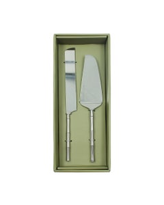 Set 2 Pcs Para Postre Plateado 34X7X2Cm
