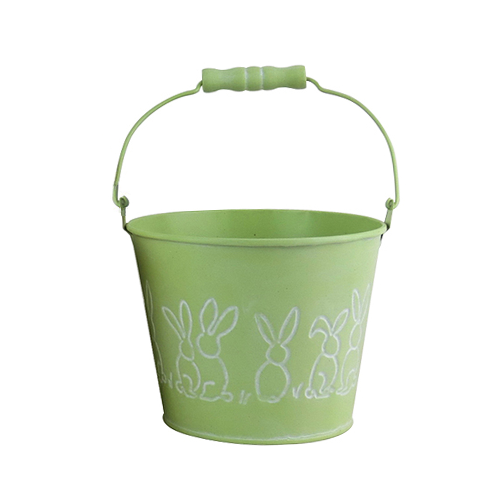 Cesta Con Diseño Conejos Variados