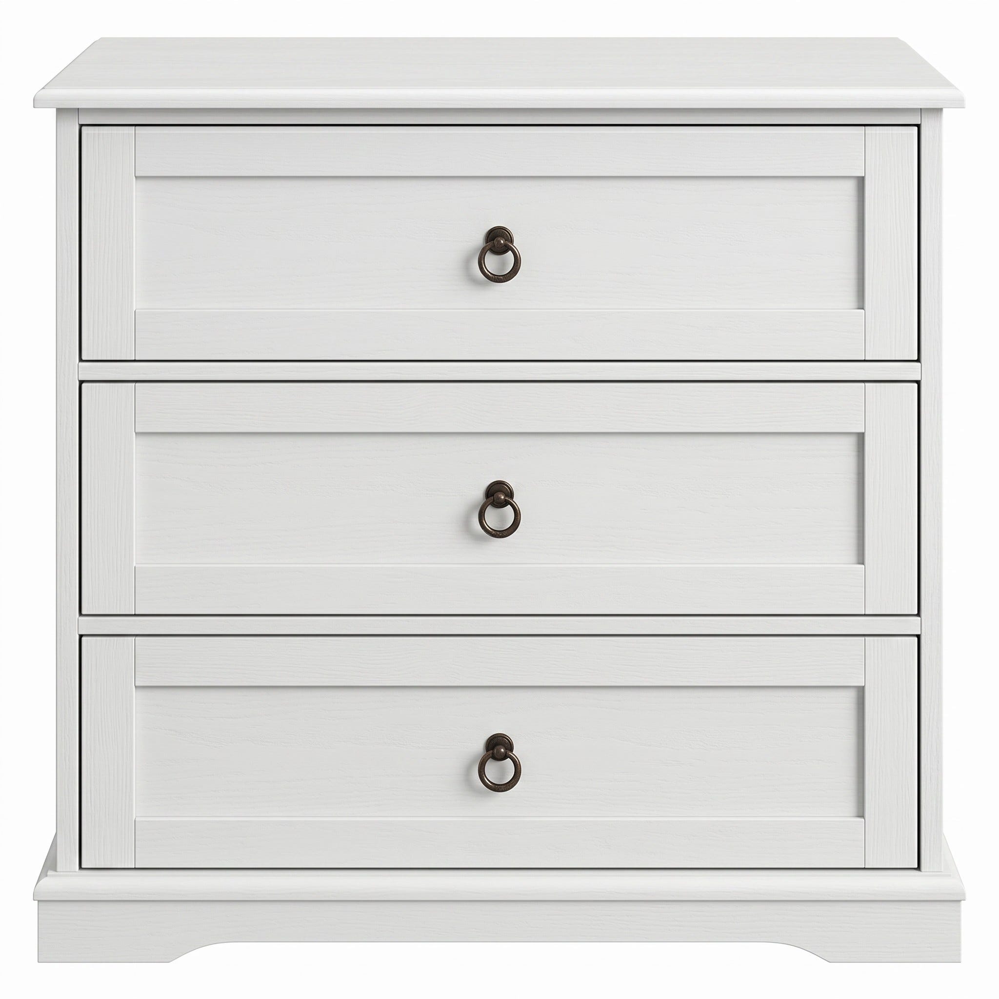 Cómoda De 3 Cajones Blanco Bizet 80X40X80Cm