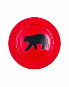 Plato Redondo Rojo Con Estampado 27Cm