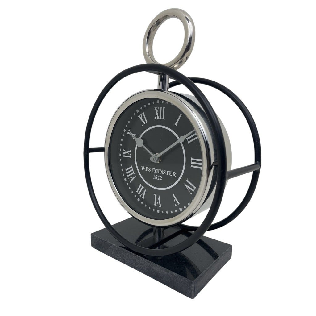 Reloj Negro De Mesa 19x10x28cm