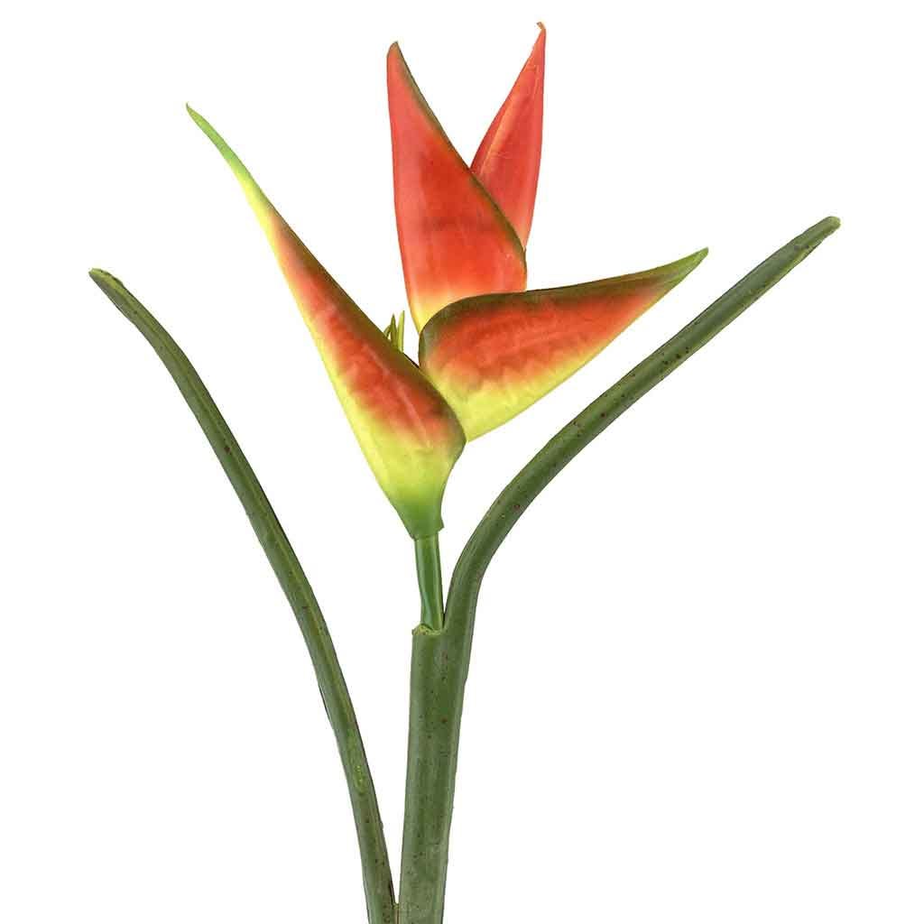 Flor artificial de hit heliconia naranja 88CM
