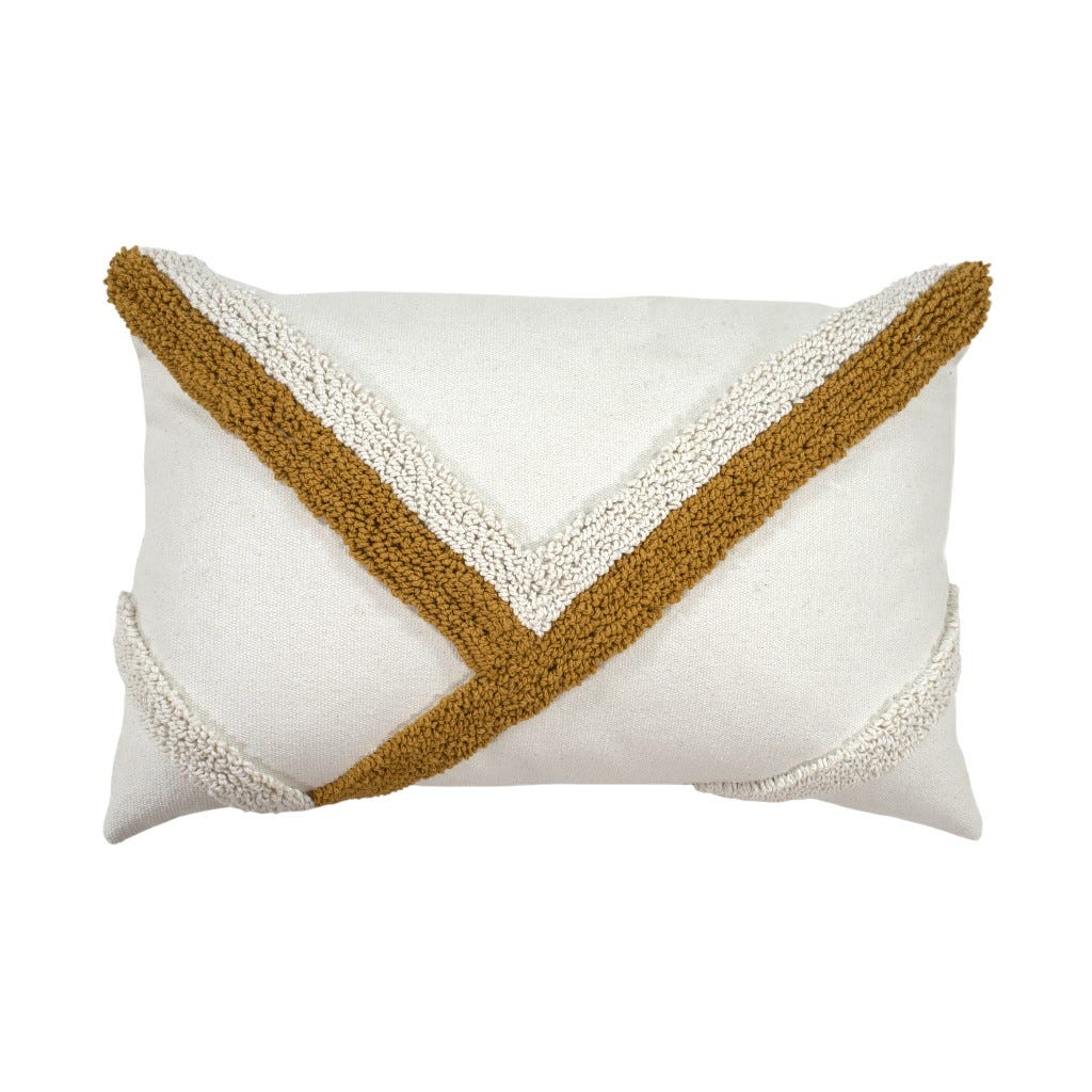 Cojín Blanco Con Diseño Texturizado 40X60Cm