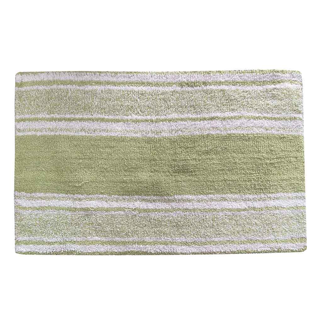 Alfombra De Baño Con Detalles Verde 50X80Cm