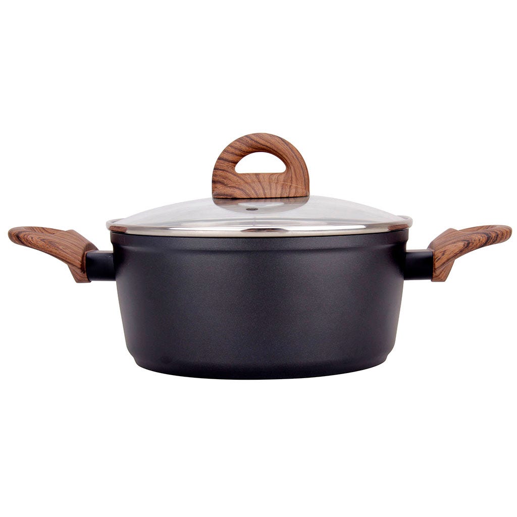 Cacerola con tapa Amercook con asas de madera 24 cm
