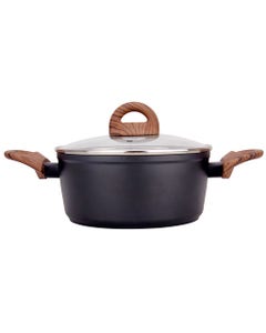 Cacerola con tapa Amercook con asas de madera 24 cm