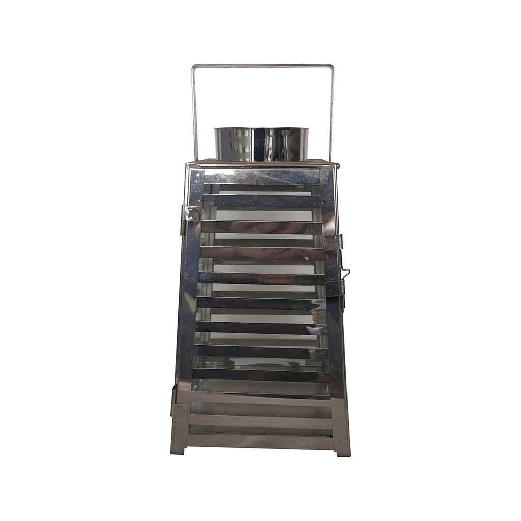 Farol decorativo plateado 18X17.5X30.5CM