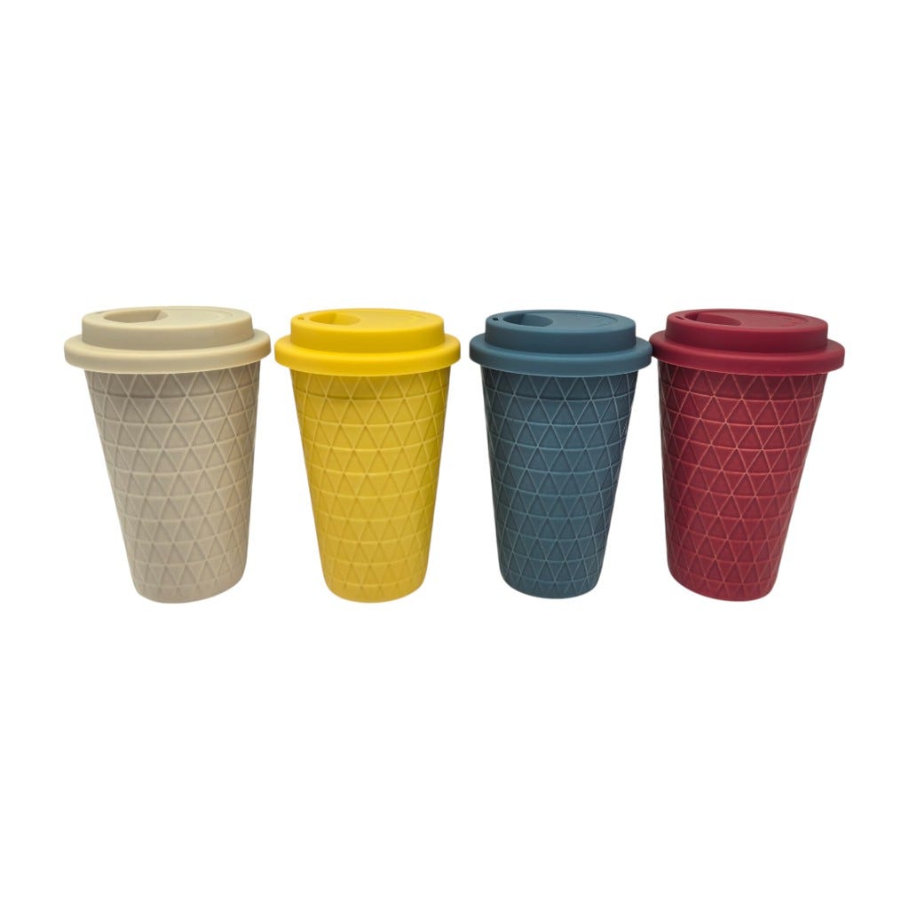 Tazas Con Tapa Colores Surtidos 14oz