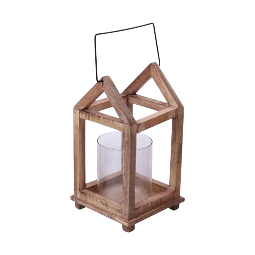 Farol Con Base De Madera 21X15X15Cm